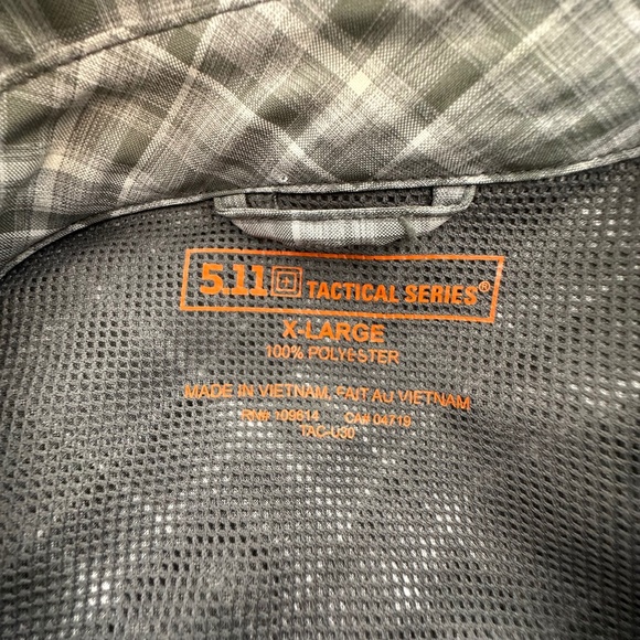 New 5.11 Tactical CCW Concealed Carry Covert Shirt XL Gray Plaid RapiDraw Snaps - Picture 6 of 7
